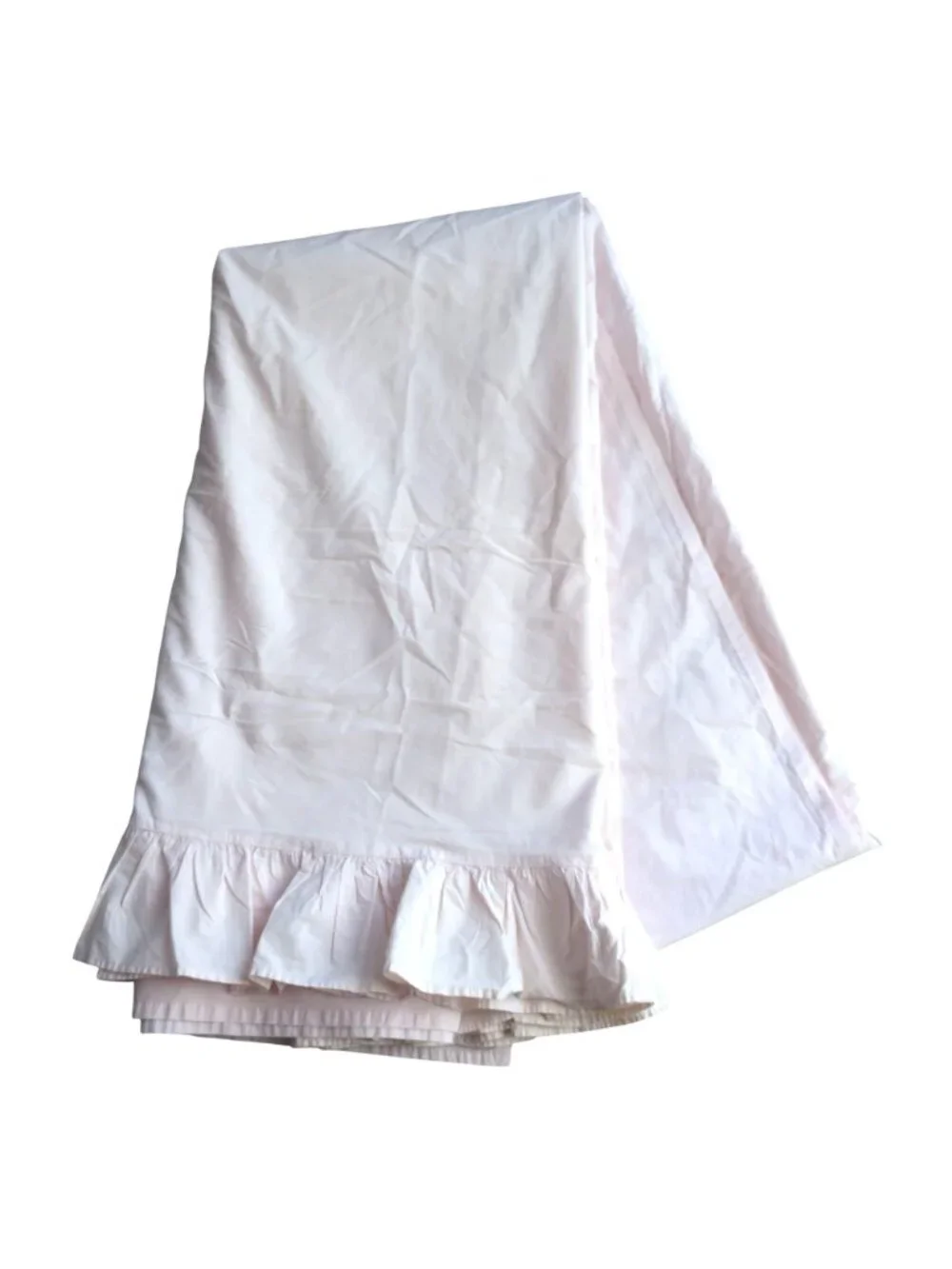 Simply Shabby Chic Light Pink Blush Cotton Full Double Flat Sheet Ruffle Edge